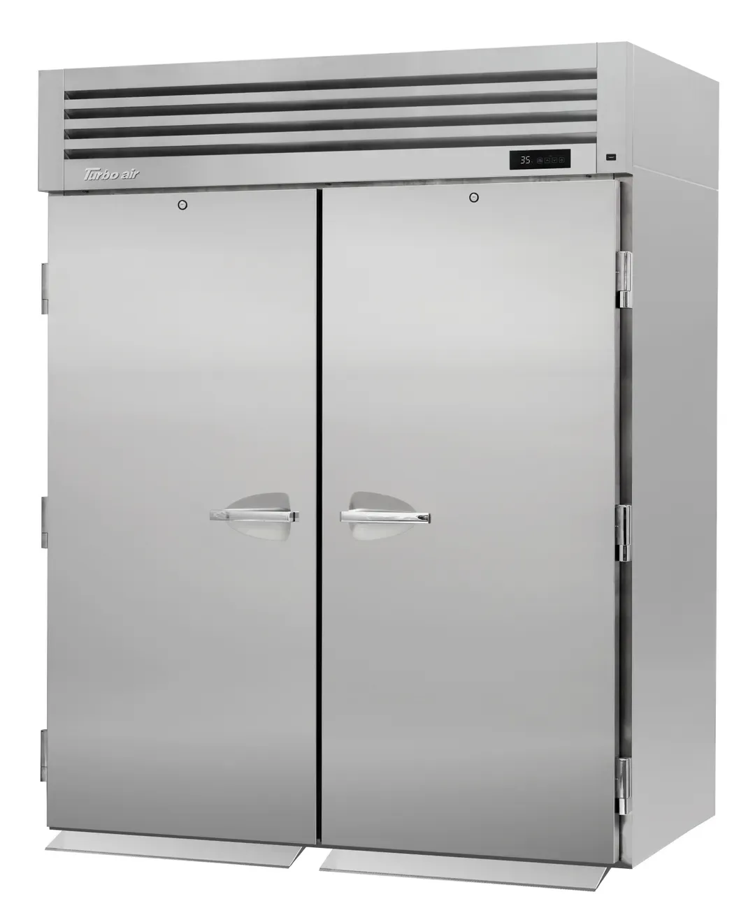 Turbo Air PRO-50R-RI-N-SH 34″ Two Section Solid Doors Roll-In Refrigerator w/ Shelves, Self-Contained, Stainless Steel, 82 cu. ft.
