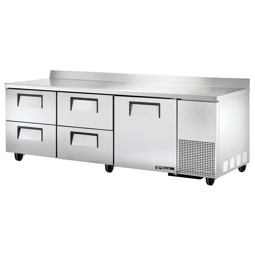 True TWT-93D-4-HC 93″ Worktop Refrigerator w/ (3) Sections & (4) Drawers, 115v