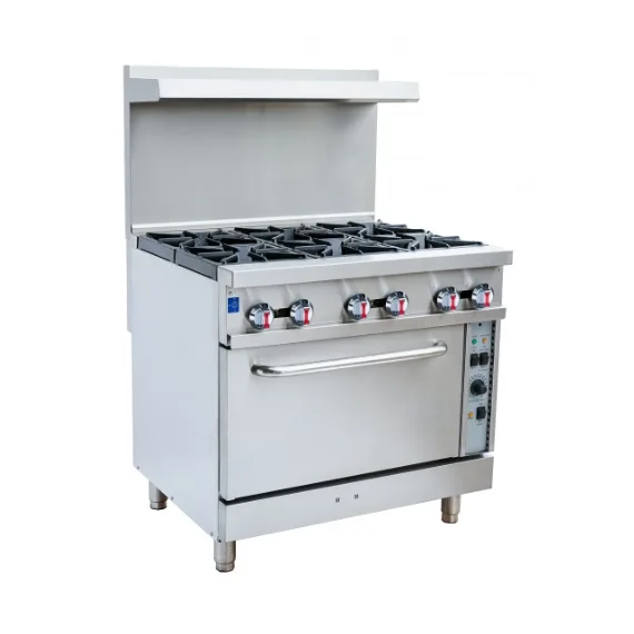 Serv-Ware 36″ 6 Burner Gas Restaurant Range with Convection Oven