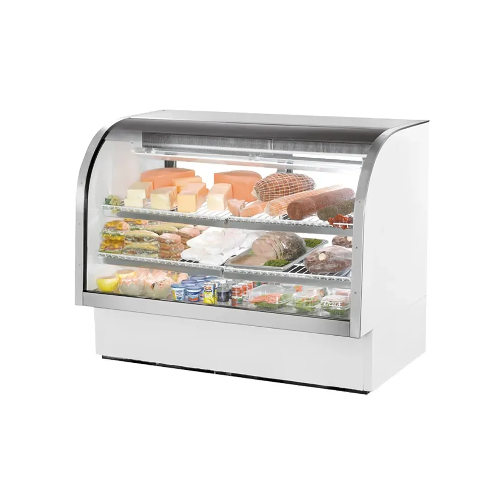 True TCGG-60-HC-LD 60 1/4″ Full Service Deli Case w/ Curved Glass – (5) Levels, 115v