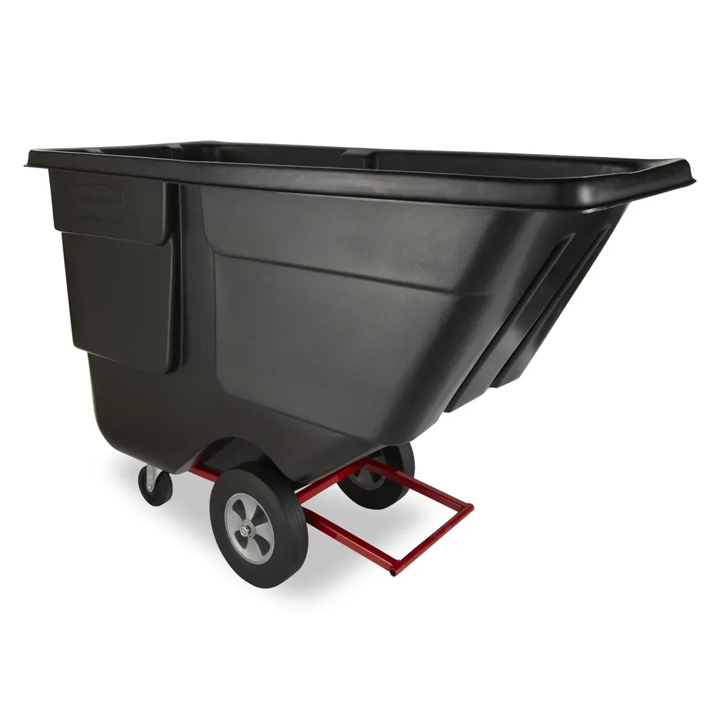 Rubbermaid FG131400BLA 1 cu yd Trash Cart w/ 850 lb Capacity, Black 2