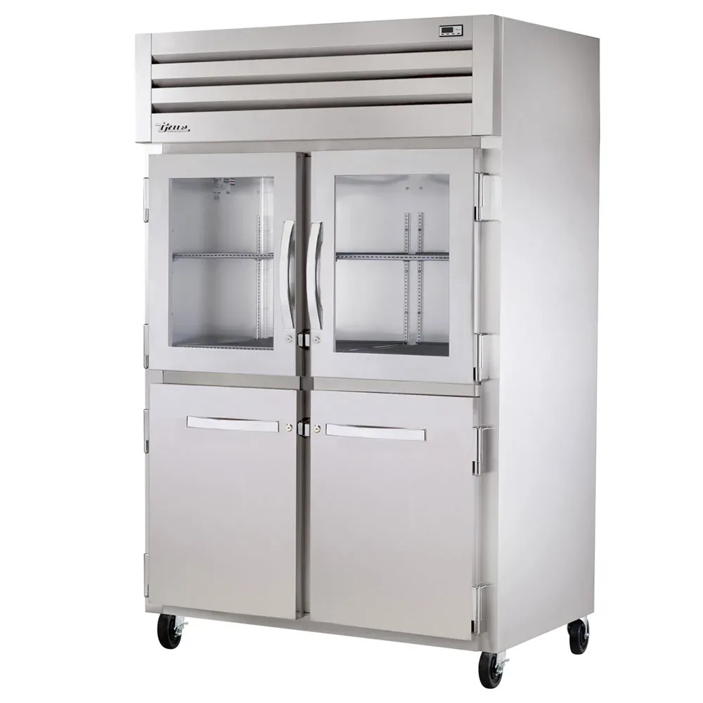 True STR2R-2HG/2HS-HC 52 3/5″ Two Section Reach In Refrigerator, (2) Glass Doors, (2) Solid Doors, Left/Right Hinge, 115v