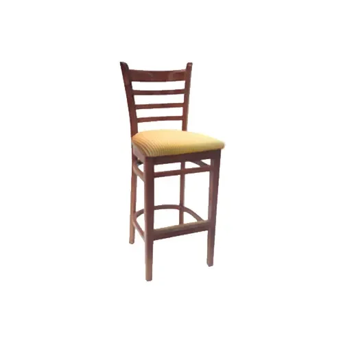 AAA Furniture Wholesale 411A-BS GR4 Bar Stool with Flared Ladder Back and Upholstered Seat