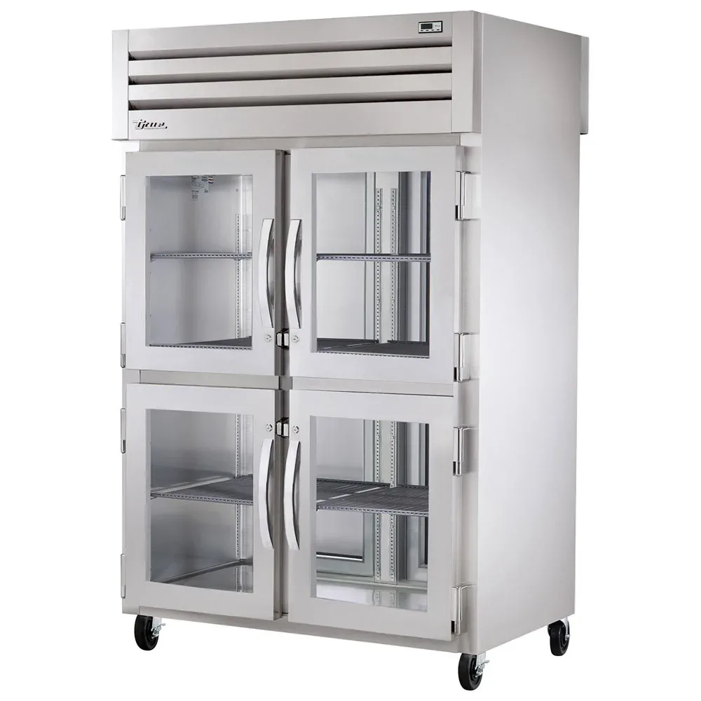 True STR2RPT-4HG-2S-HC 52 3/5″ Two Section Pass Thru Refrigerator, (4) Glass Doors, (2) Solid Doors, Left/Right Hinge, 115v