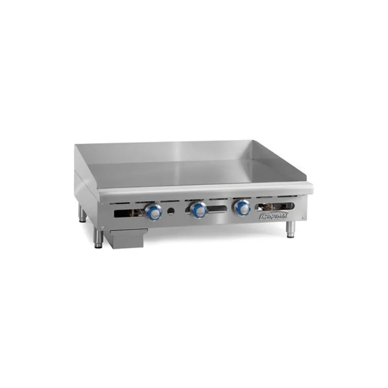 Imperial ITG-24 24″ Countertop Thermostatic Gas Griddle, 1″ Steel Plate, 60,000 BTU