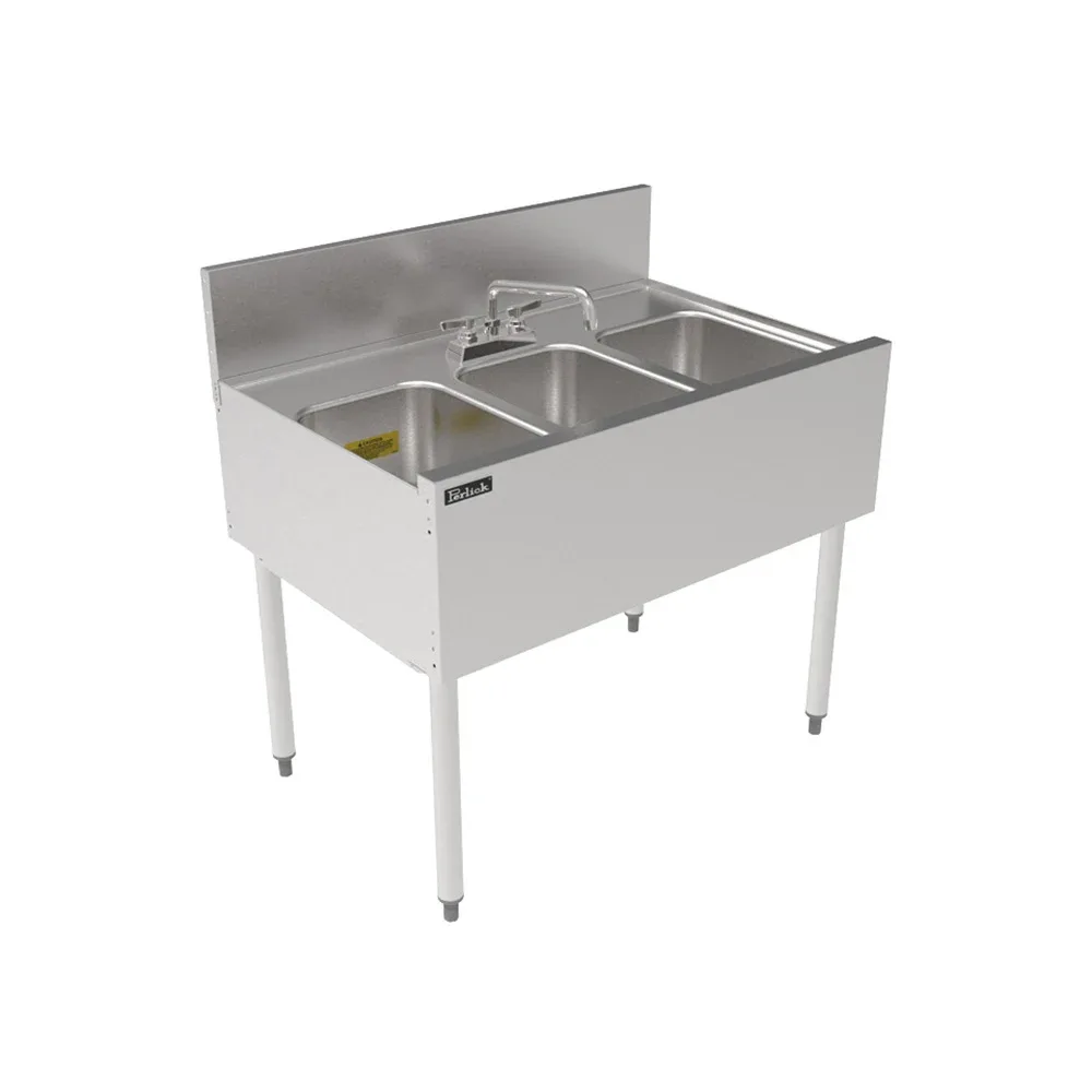 Perlick TSF36M3 36″ 3 Compartment Sink w/ 14″L x 10″W Bowl, 9 1/4″ Deep 2