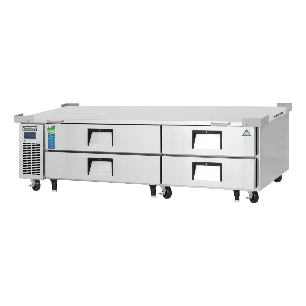 Everest ECB82D4 82″ 2- Section Refrigerated Chef Base w/ Heavy Duty 4 Drawers