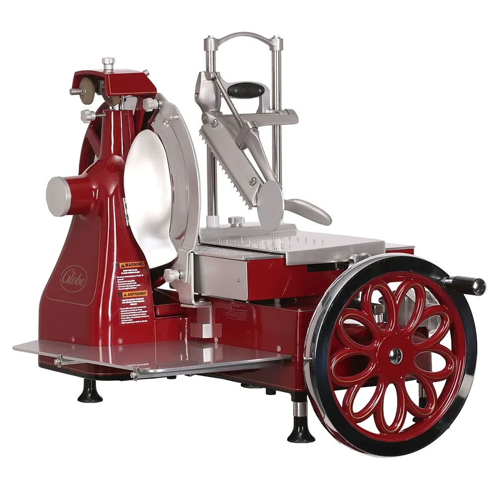 Globe FS14 Manual Flywheel Meat Slicer w/ 14″ Blade, Belt Driven, Aluminum