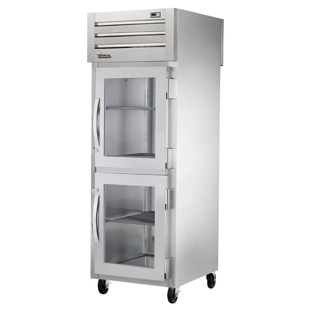 True STR1RPT-2HG-1S-HC 27 1/2″ One Section Pass Thru Refrigerator, (2) Glass Doors, (1) Solid Door, Right Hinge, 115v