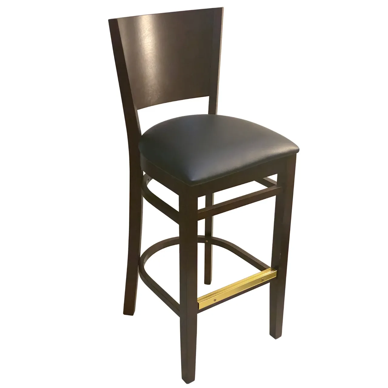 AAA Furniture Wholesale 428BS-WN GR4 Bar Stool with Wood Back and Upholstered Seat