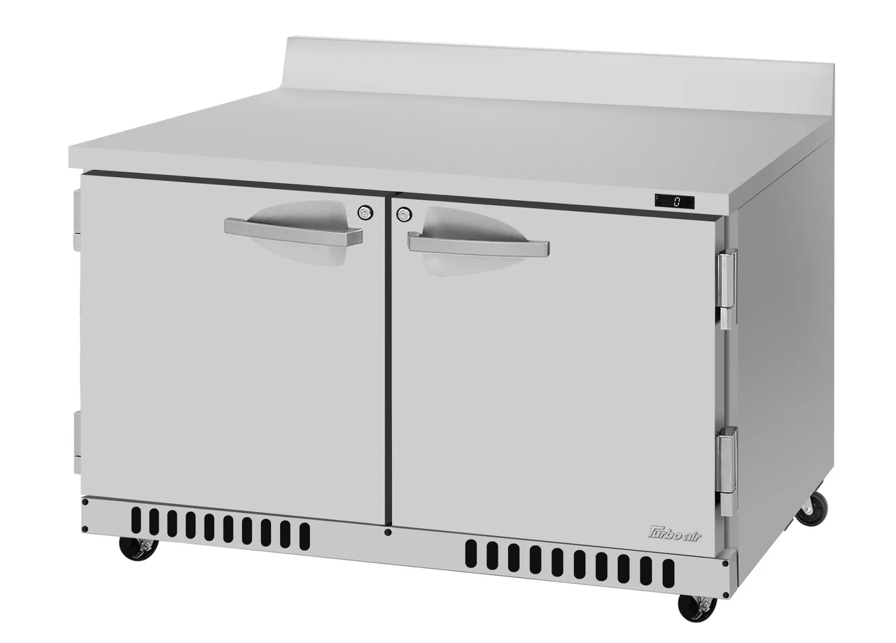 Turbo Air PWF-48-FB-N 48″ 2-Section Worktop Freezer w/ 2 Doors, Front Breathing, 11 cu. ft.