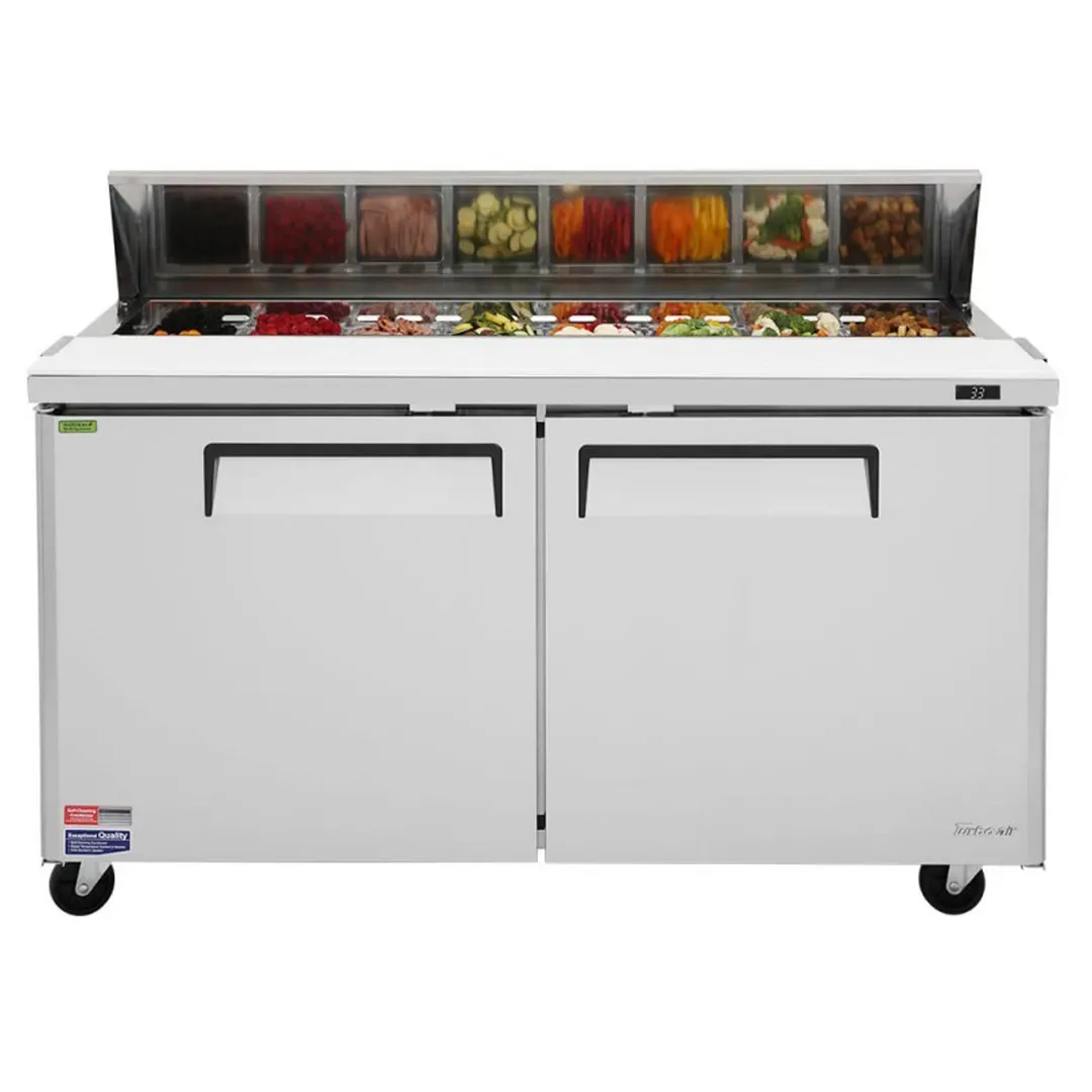 Turbo Air MST-60-N 60″ Two Section Sandwich / Salad Prep Table w/ 2 Doors, 16 Pans 2
