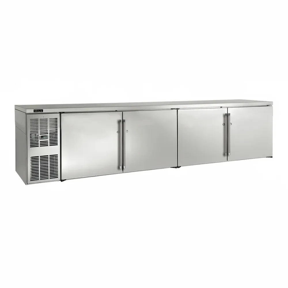 Perlick BBS108-SS-L-STK 108″ Bar Refrigerator – 4 Swinging Solid Doors, Stainless, 120v