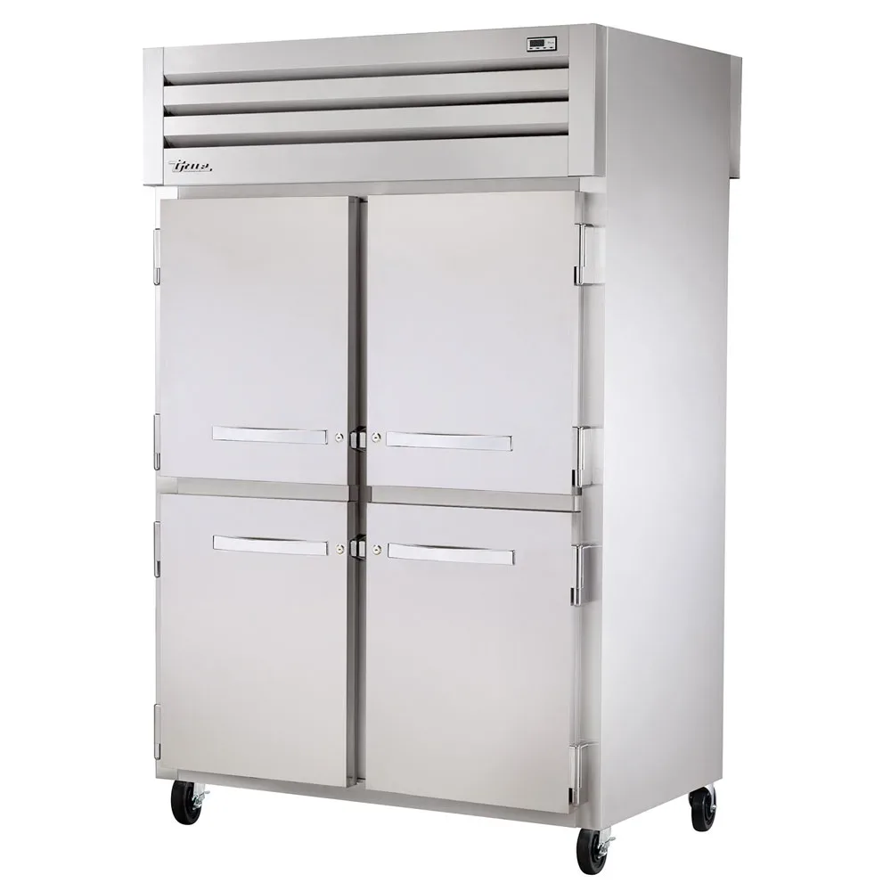 True STA2RPT-4HS-2G-HC 52 3/5″ Two Section Pass Thru Refrigerator, (2) Glass Doors, (4) Solid Doors, Left/Right Hinge, 115v