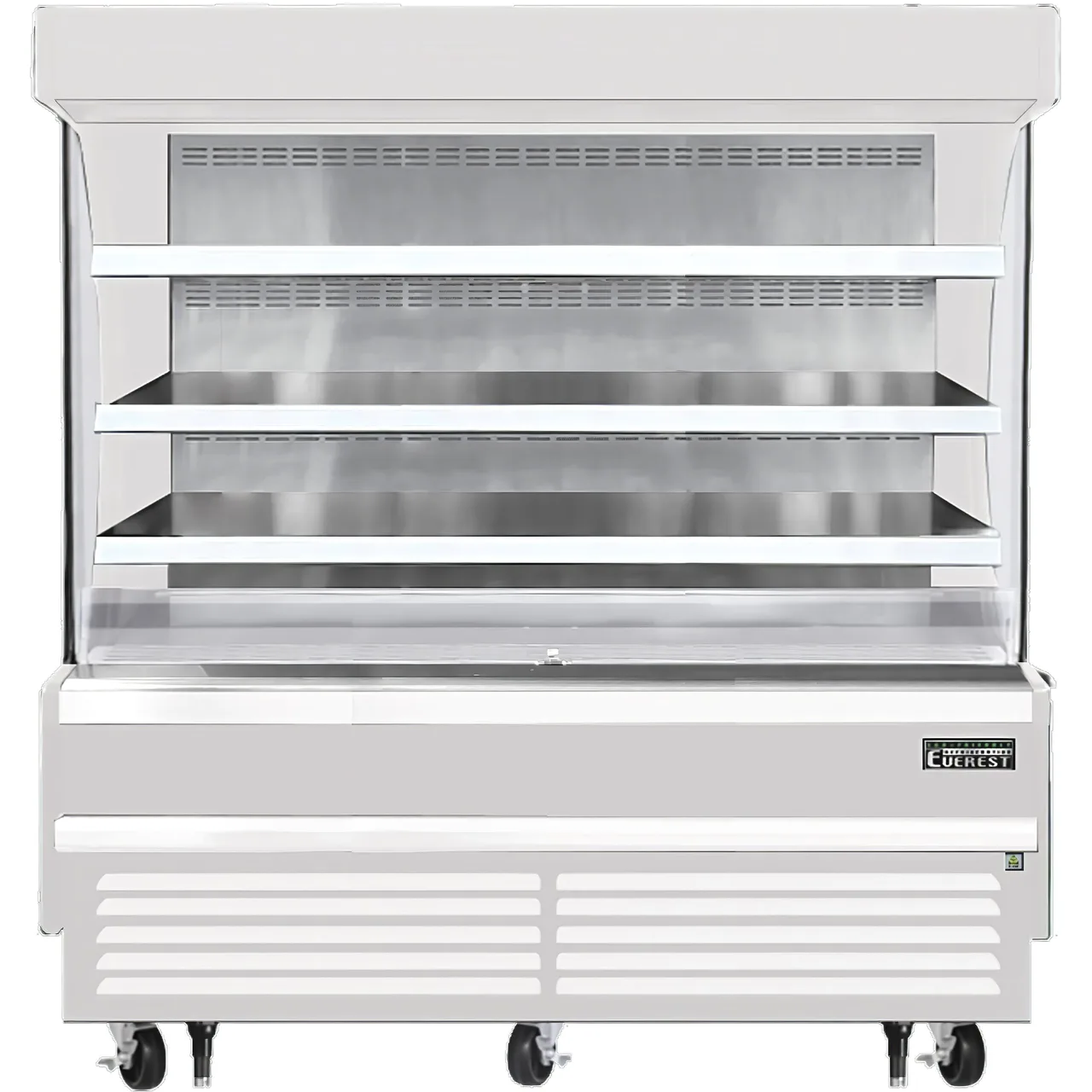 Everest EOMV-72-W-28-S 73″ Vertical Open Air Merchandiser in White, High Profile, 3 Shelves, 19 cu. ft.