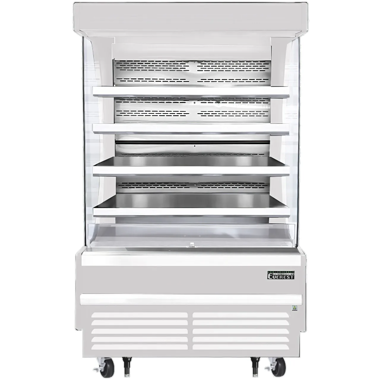 Everest EOMV-36-W-28-S 37″ Vertical Open Air Merchandiser in White, High Profile, 3 Shelves, 9.3 cu. ft.