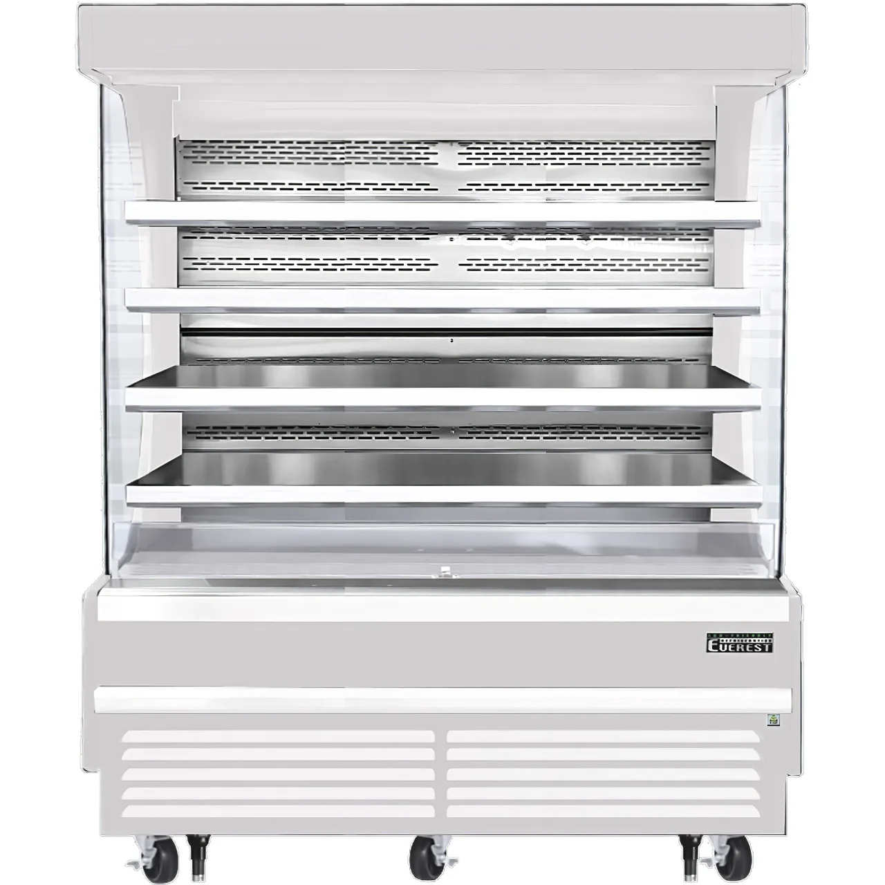 Everest EOMV-72-W-28-T 73″ Vertical Open Air Merchandiser in White, High Profile, 4 Shelves, 26 cu. ft.