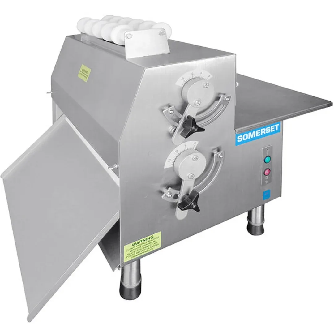 Somerset CDR-2100 Countertop Double Pass Dough Roller, 20″ Synthetic Non-Stick Rollers, Side Operation, 3/4 Hp
