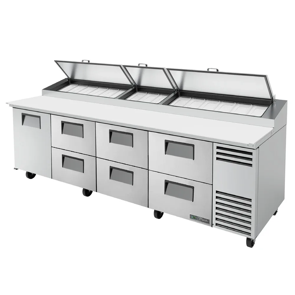True TPP-AT-119D-6-HC 119″ TPPAT Series Pizza Prep Table w/ Refrigerated Base, 115v