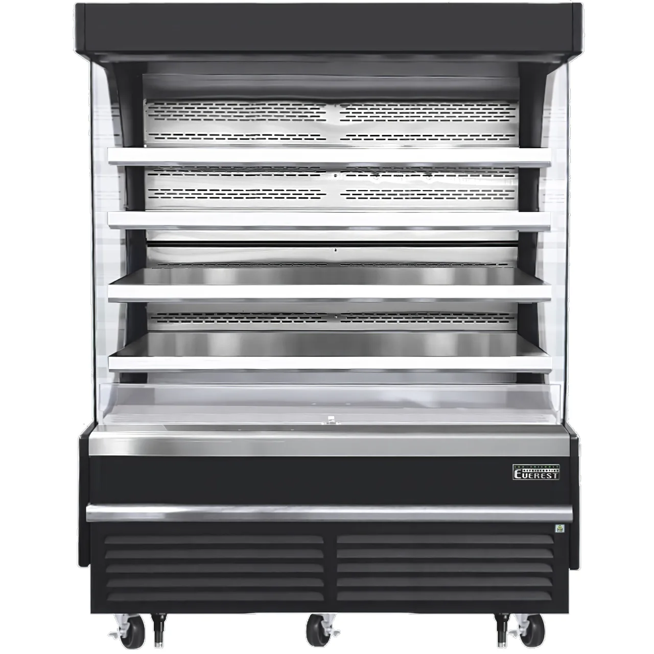 Everest EOMV-72-B-35-T 73″ Vertical Open Display Merchandiser in Black, 4 Shelves, High Profile 37 cu. ft.