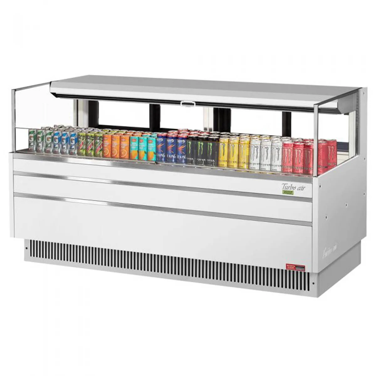 Turbo Air TOM-72L-UFD-W(B)-1S-N 70″ Horizontal Open Air Merchandiser, Specify Exterior, Self-Contained, Deck Only, w/ Rear Doors, 9.7 cu. ft.