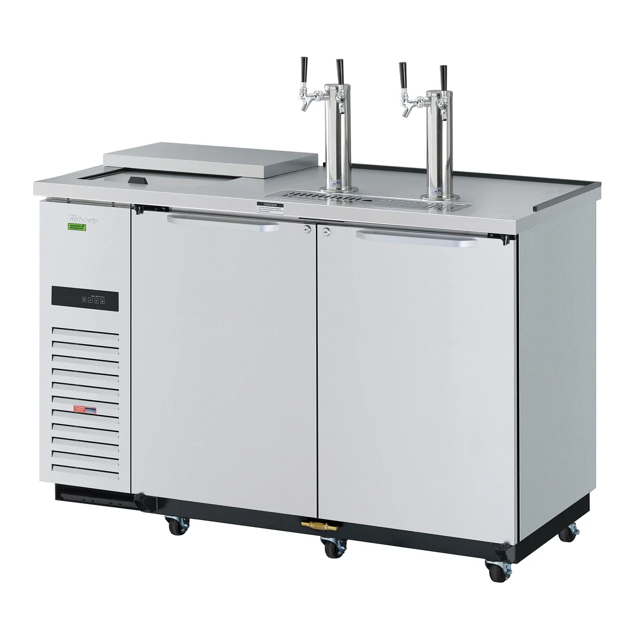 Turbo Air TCB-2SDD-N6 58″ Draft Beer Cooler w/ 2 Kegs, 2 Dual-Tap Towers