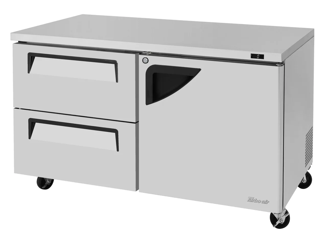 Turbo Air TUR-60SD-D2-N 60″ 2-Section Undercounter Refrigerator w/ 2 Drawers & 1 Door