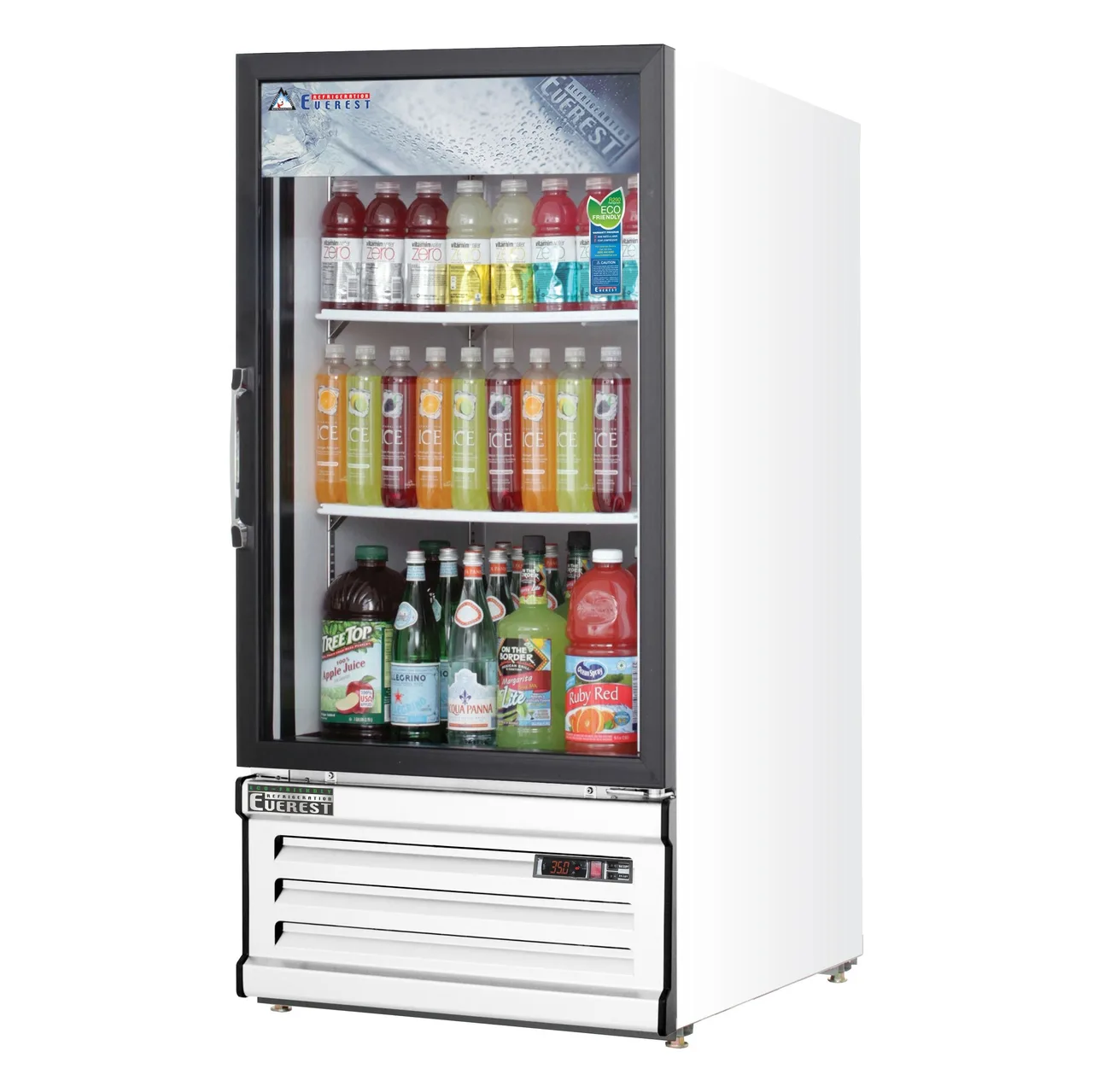 Everest EMGR8 24″ One Door Merchandiser Refrigerator, White Exterior, 8 cu. ft.