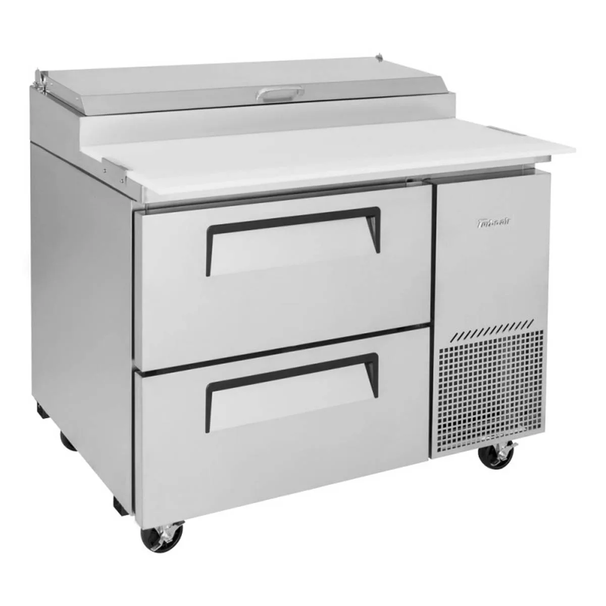 Turbo Air TPR-44SD-D2-N 44″ 2 Drawers Refrigerated Pizza Prep Table, 6 Condiment Pans 5