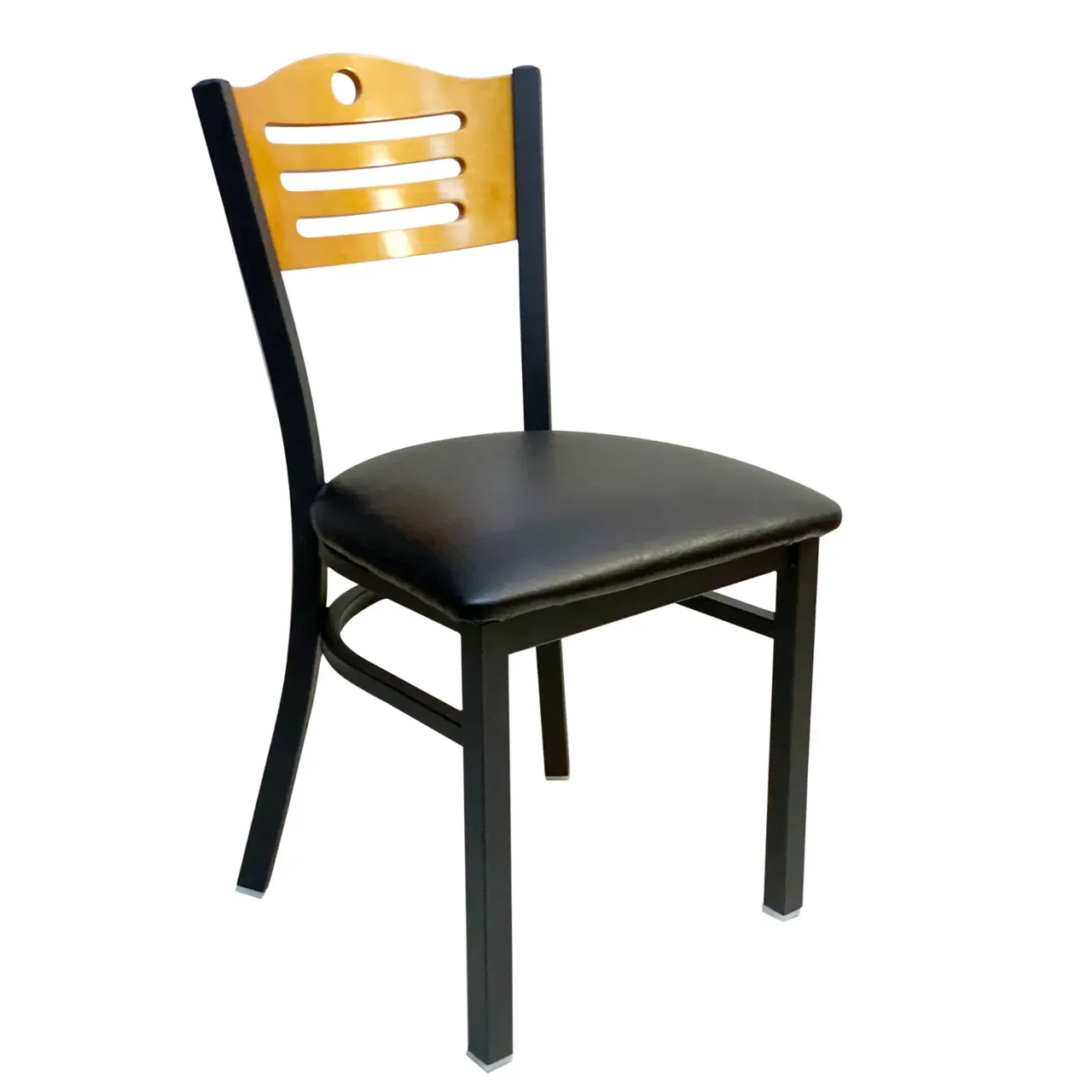 AAA Furniture Wholesale 315A GR4 Indoor Side Chair with Wood Back and Upholstered Seat, Black