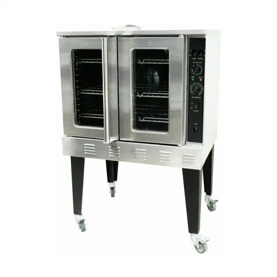 38″ Single Deck Full Size Gas Convection Oven with Solid State Controls, 54.000 BTU, Serv-Ware SGCO-1