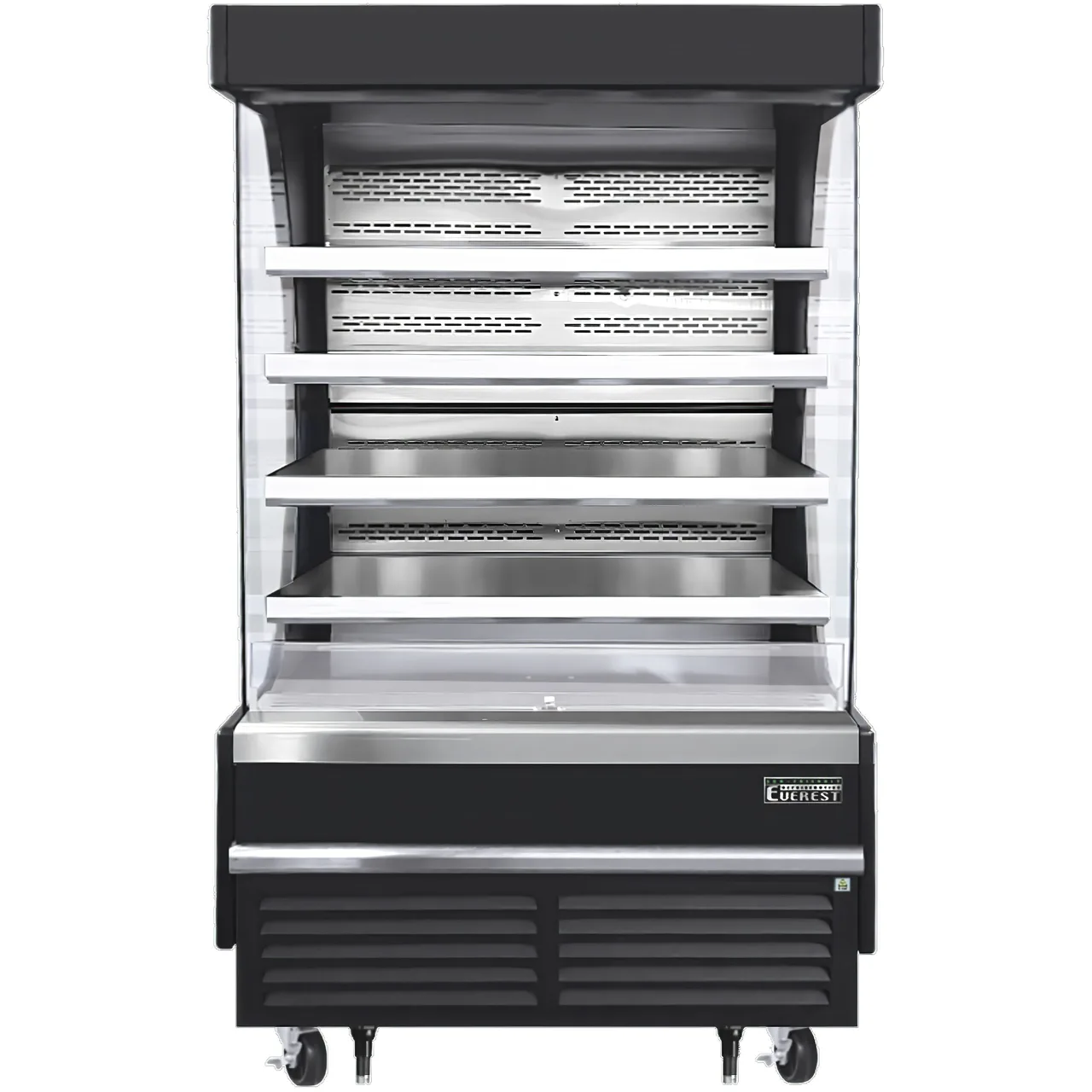 Everest EOMV-48-B-28-T 48″ Vertical Open Air Merchandiser in Black, High Profile, 4 Shelves, 16.8 cu. ft.
