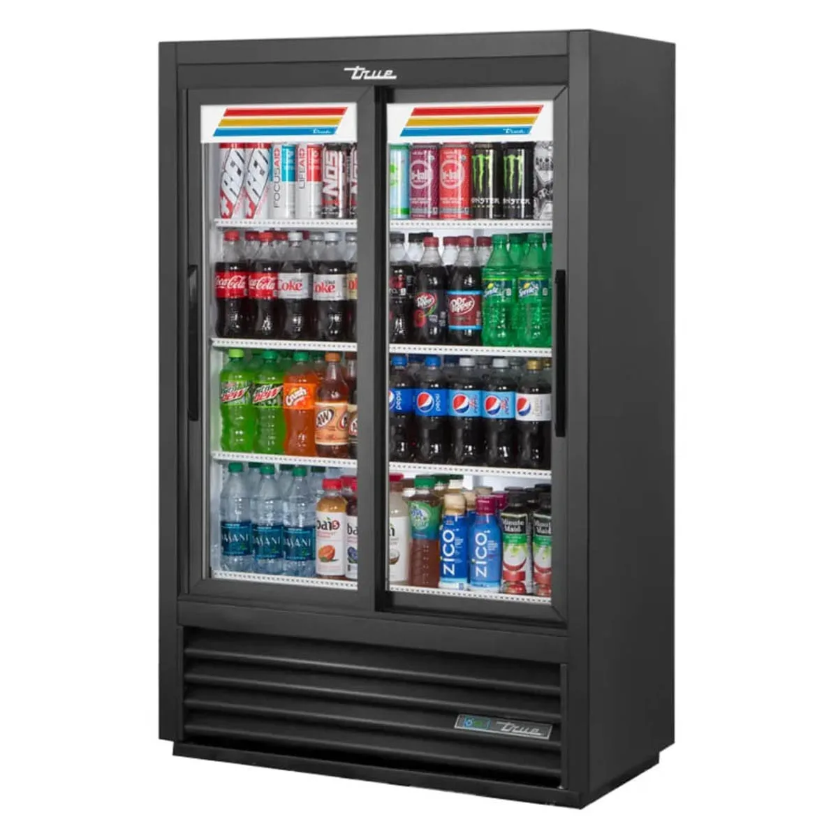True GDM-33SSL-56-HC-LD 36″ 2-Section Merchandiser Refrigerator with Sliding Door, 9.5 cu. ft.