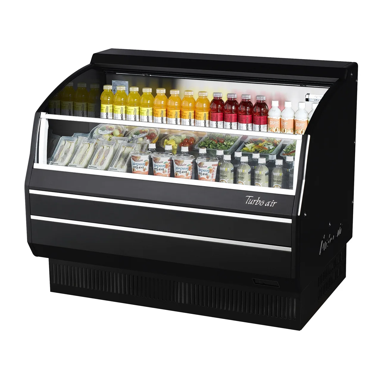 Turbo Air TOM-50SB-SP(-A)-N 50″ Horizontal Open Air Merchandiser in Black, Self-Contained, 3 Shelves, 8.9 cu. ft.