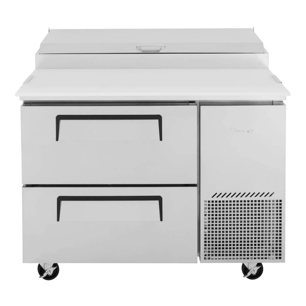 Turbo Air TPR-44SD-D2-N 44″ 2 Drawers Refrigerated Pizza Prep Table, 6 Condiment Pans 6