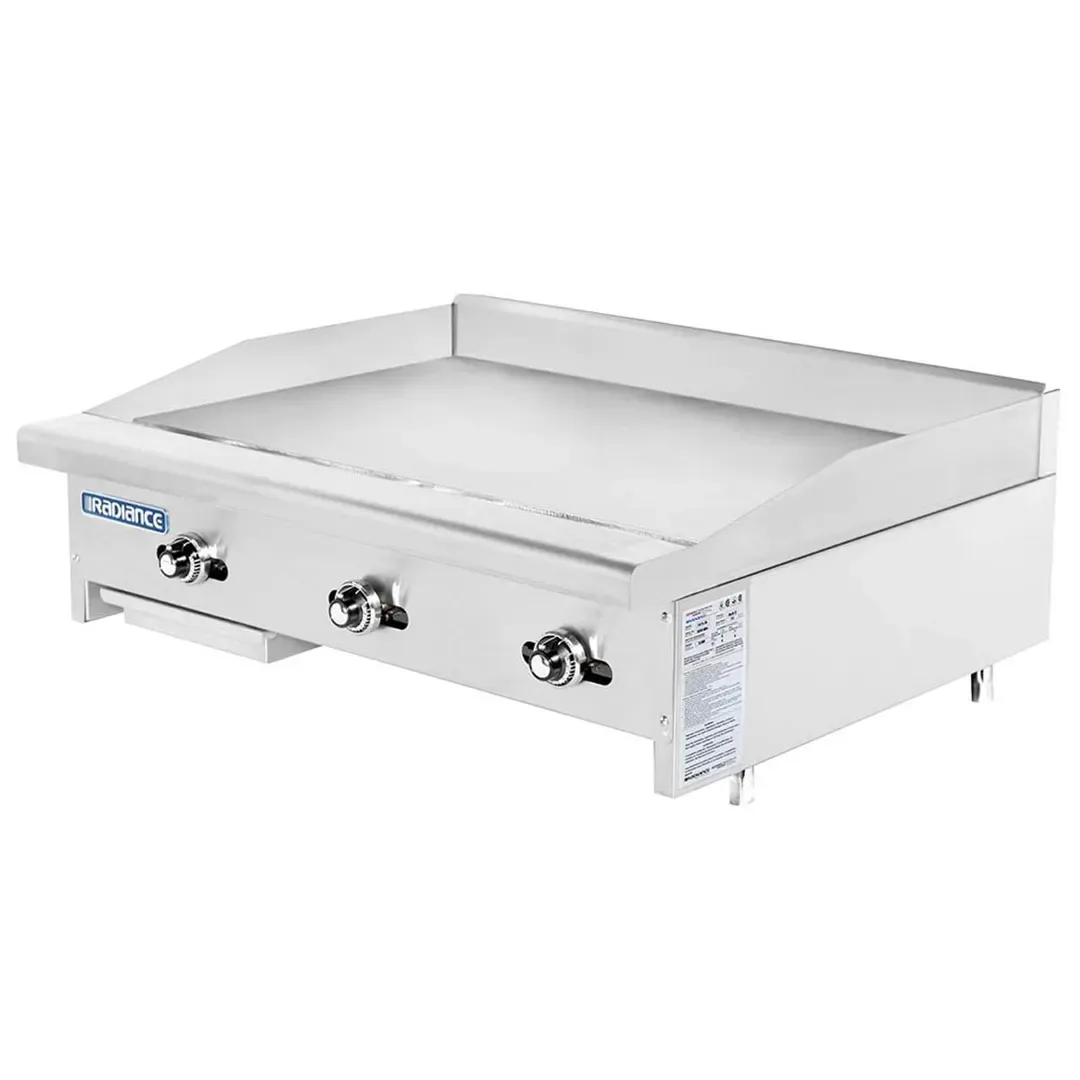 Turbo Air TATG-36 36″ Countertop Thermostatic Gas Griddle, 1″ Steel Plate, 66.000 BTU