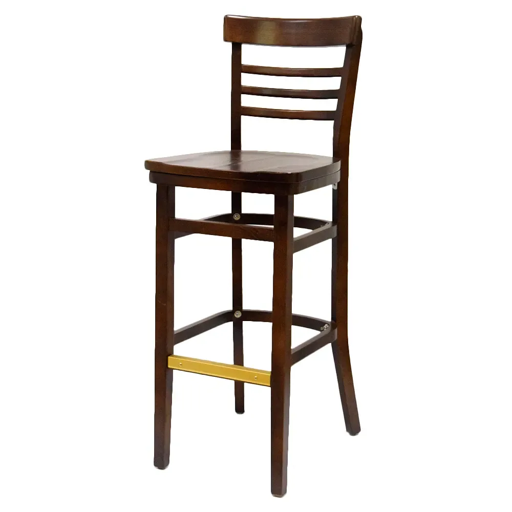 AAA Furniture Wholesale 412BS WS Bar Stool with Ladder Back (Quick Ship)