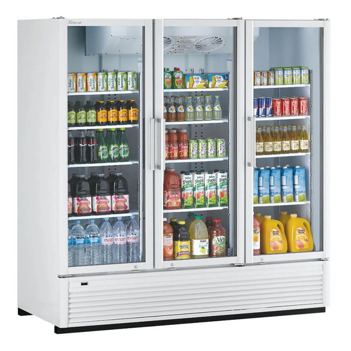 Turbo Air TGM-72SDH-N 78″ 3-Section Merchandiser Refrigerator w/ Glass Door, 70.4 cu. ft. 3