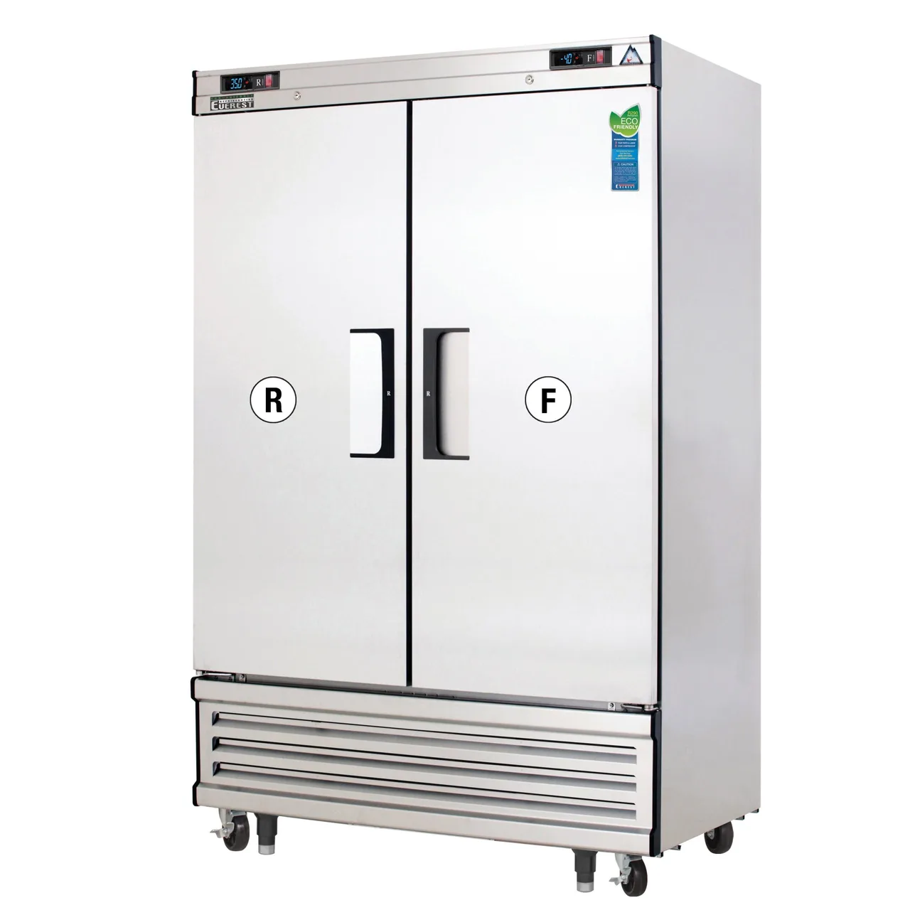 Everest EBSRF2 49″ 2 Section Reach-In Refrigerator/Freezer Combo w/ 2 Solid Doors, Bottom Mount