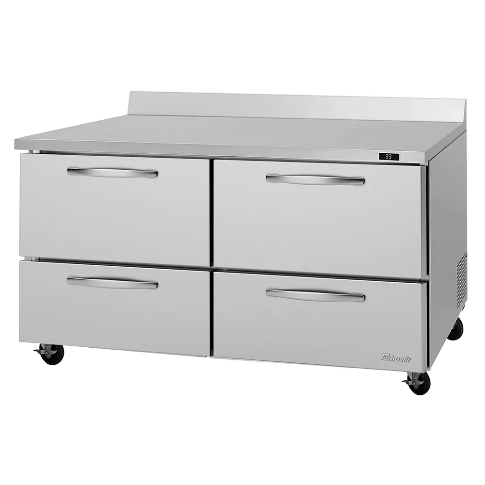 Turbo Air PWR-60-D4-N 60″ 2-Section Worktop Refrigerator w/ 4 Drawers, 17.2 cu. ft.