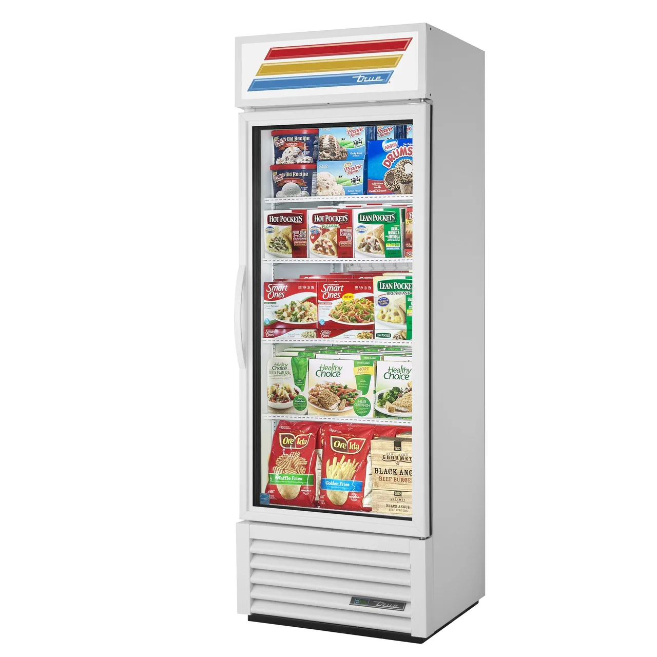 True GDM-19T-F~TSL01 27″ One Glass Door Merchandiser Freezer in White, 17 cu. ft.
