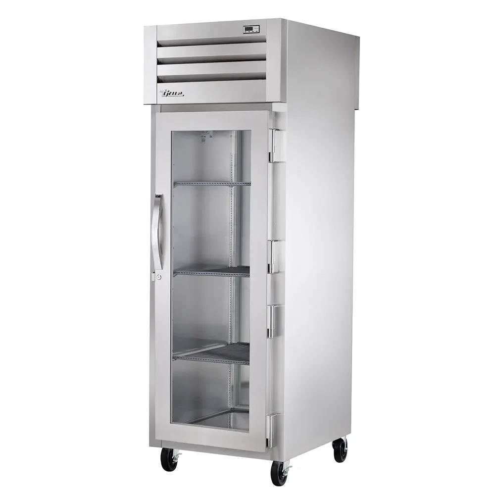 True STA1RPT-1G-1S-HC 27 1/2″ One Section Pass Thru Refrigerator, (1) Glass Door, (1) Solid Door, Right Hinge, 115v