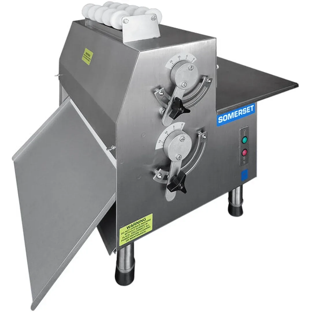 Somerset CDR-1500 Countertop Double Pass Dough Roller, 15″ Synthetic Rollers, Side Operation, 1/2 Hp