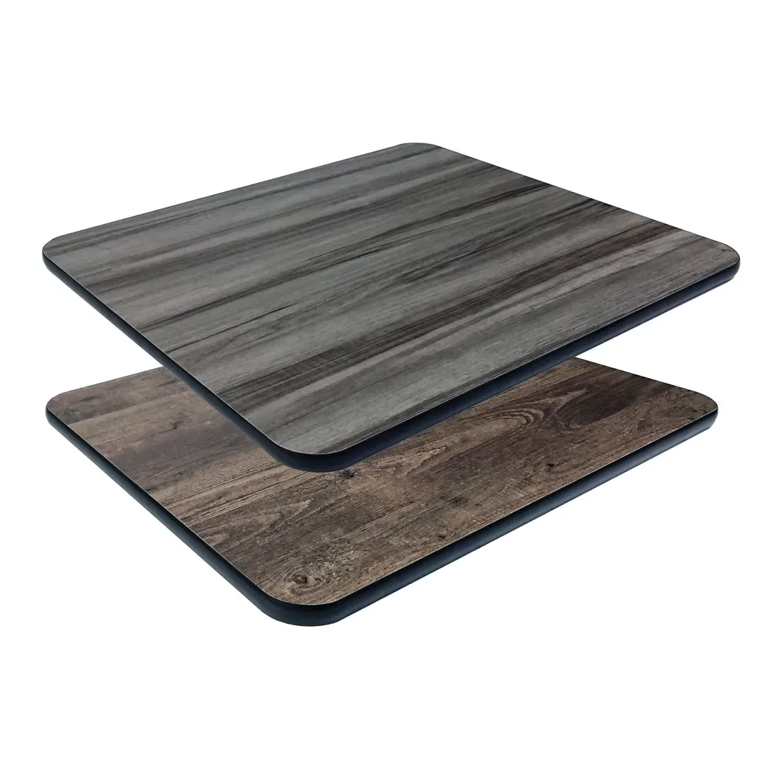 American Tables & Seating 30″ Square Reversible Laminate Table Top, Light Gray/Light Brown (ADL3030-GY/BN)