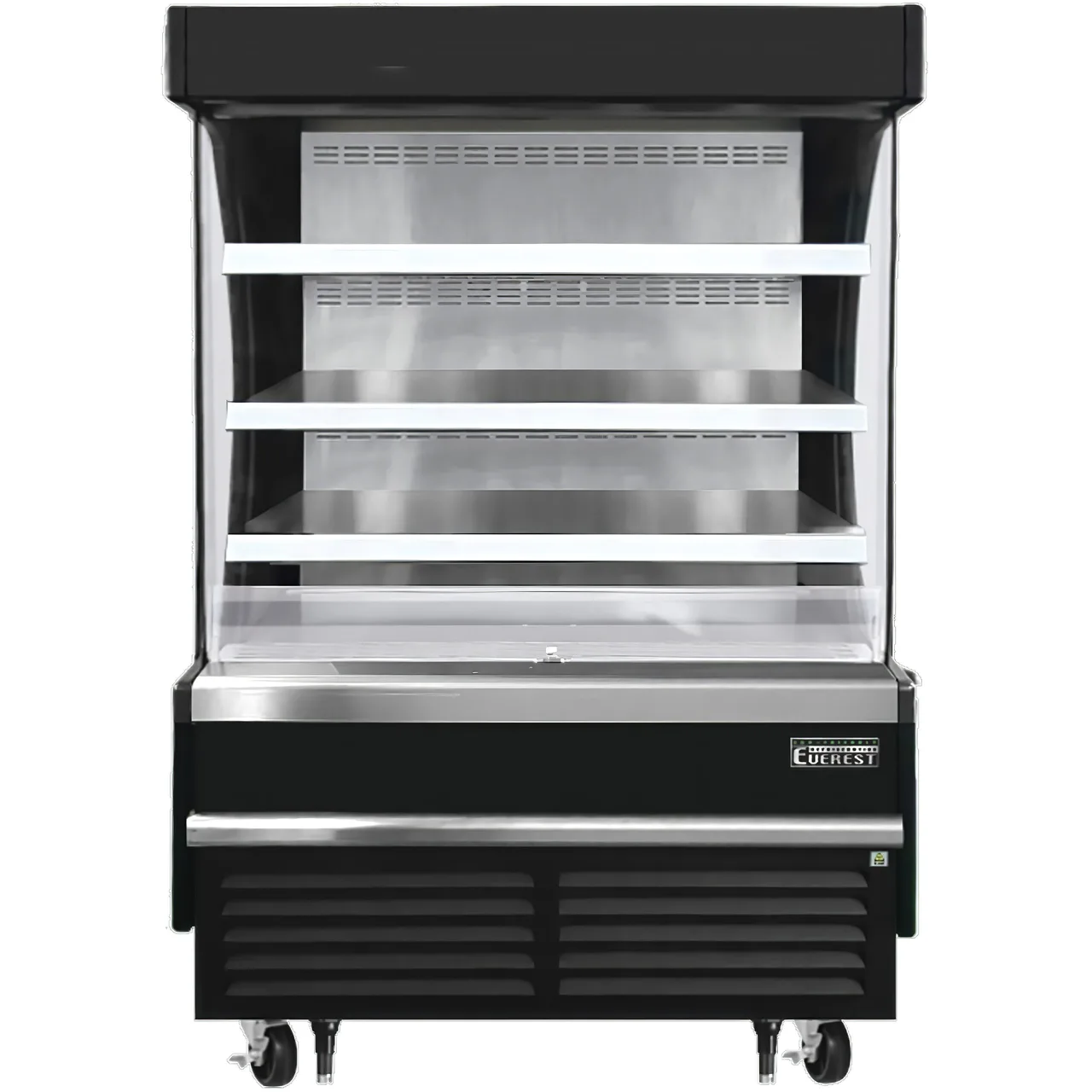 Everest EOMV-48-B-28-S 48″ Vertical Open Air Merchandiser in Black, High Profile, 3 Shelves, 12.2 cu. ft.