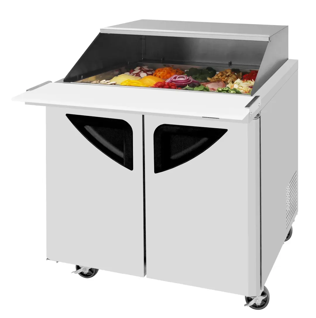 Turbo Air TST-36SD-15-N-SL 36″ Mega Top Sandwich/Salad Prep Table w/ 2 Doors, 15 Pans