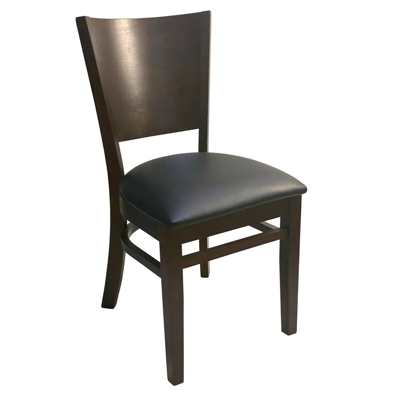 AAA Furniture Wholesale 428WN BVS Indoor Side Chair with Wood Back and Upholstered Seat, Black (Quick Ship)