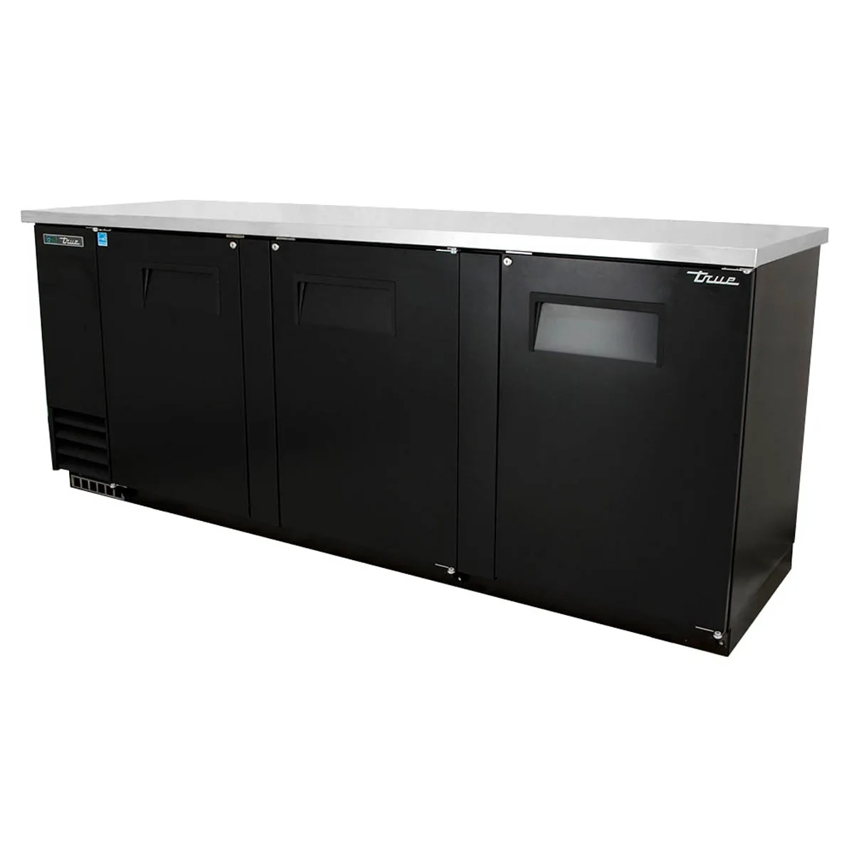True TBB-4-HC 90″ Three Solid Swing Door Back Bar Cooler with Hydrocarbon Refrigerant
