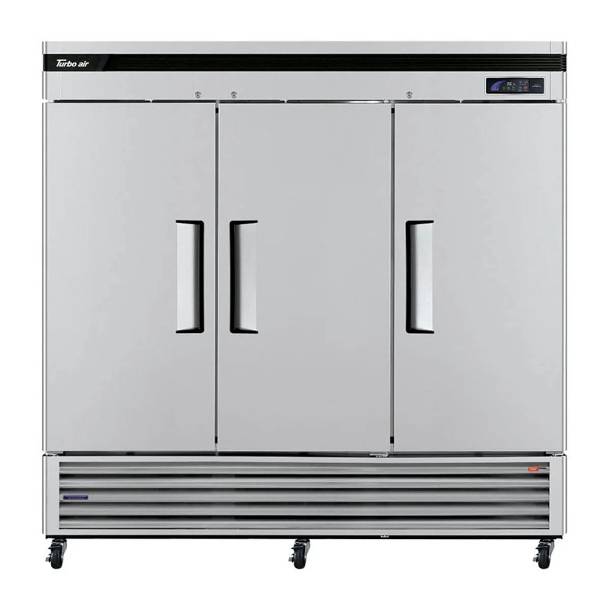 Turbo Air TSR-72SD-N 81″ Three Section Super Deluxe Reach-In Refrigerator w/ 3 Solid Doors, Bottom Mount, 64 cu. ft.