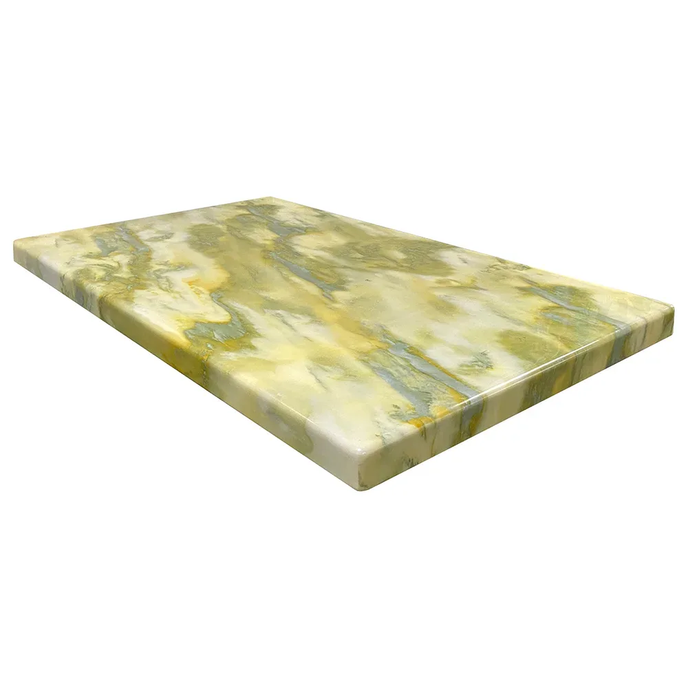 American Tables & Seating 24″ x 30″ Rectangular Resin Table Top, Yellow/Green (ATR2430-Y/G)